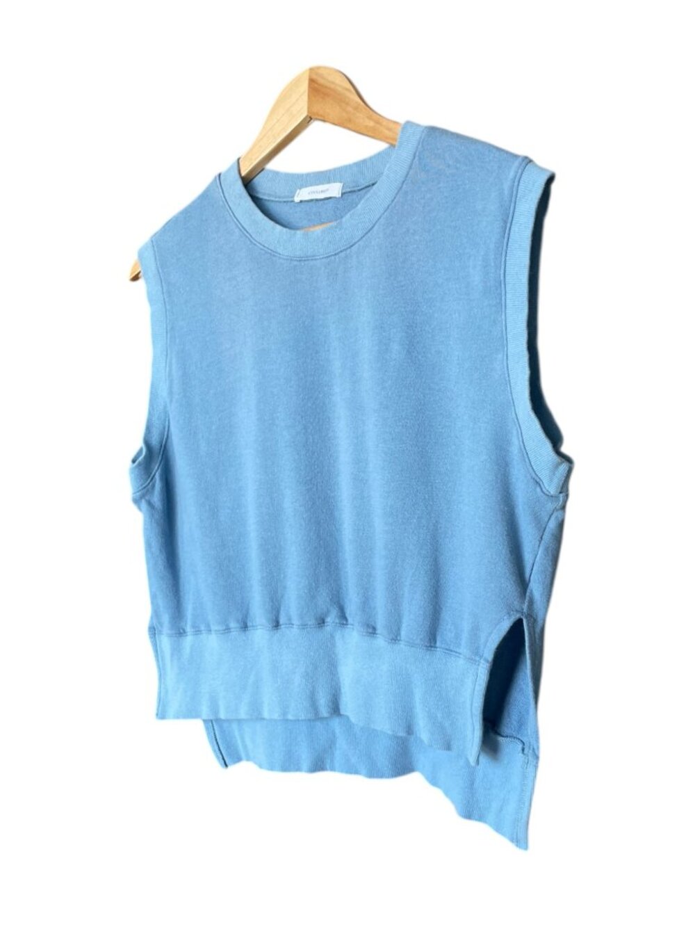 CINNAMON Dusty Blue Sleeveless Sweatshirt Tank - High Low Hem Top - Est. Sz Med